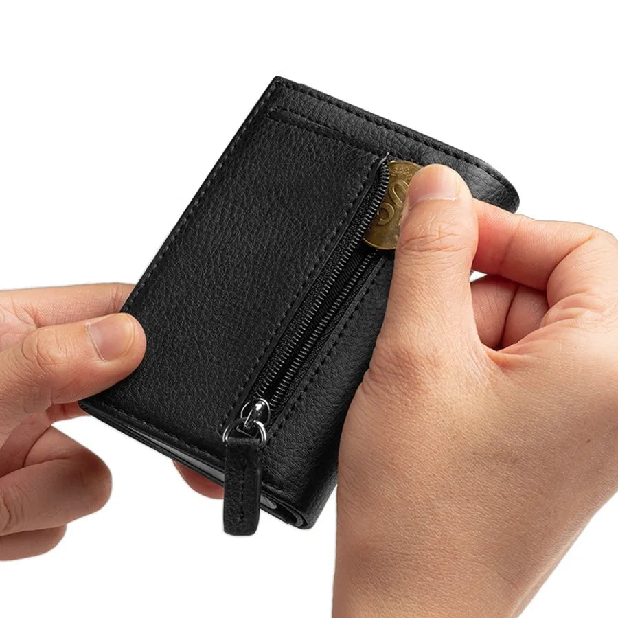 Billetera Hombre RFID Cuero Microfibra