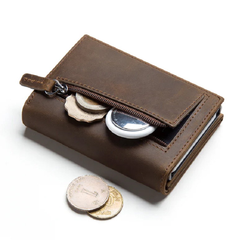 Billetera Tilonstar Hombre RFID Cuero Genuino Crazy Horse
