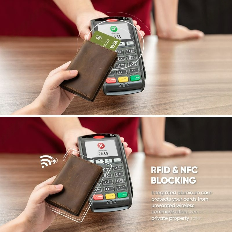 Billetera Tilonstar Hombre RFID Cuero Genuino Crazy Horse