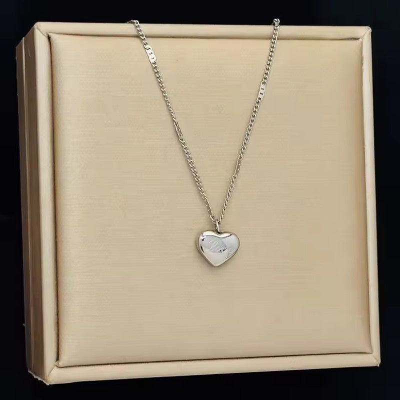 Collar Cadena Acero Inoxidable con Dije Corazón