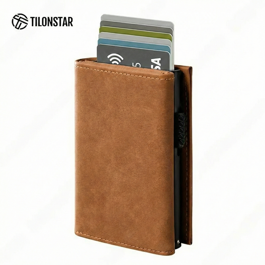 Billetera Tilonstar Hombre RFID Cuero Genuino Crazy Horse